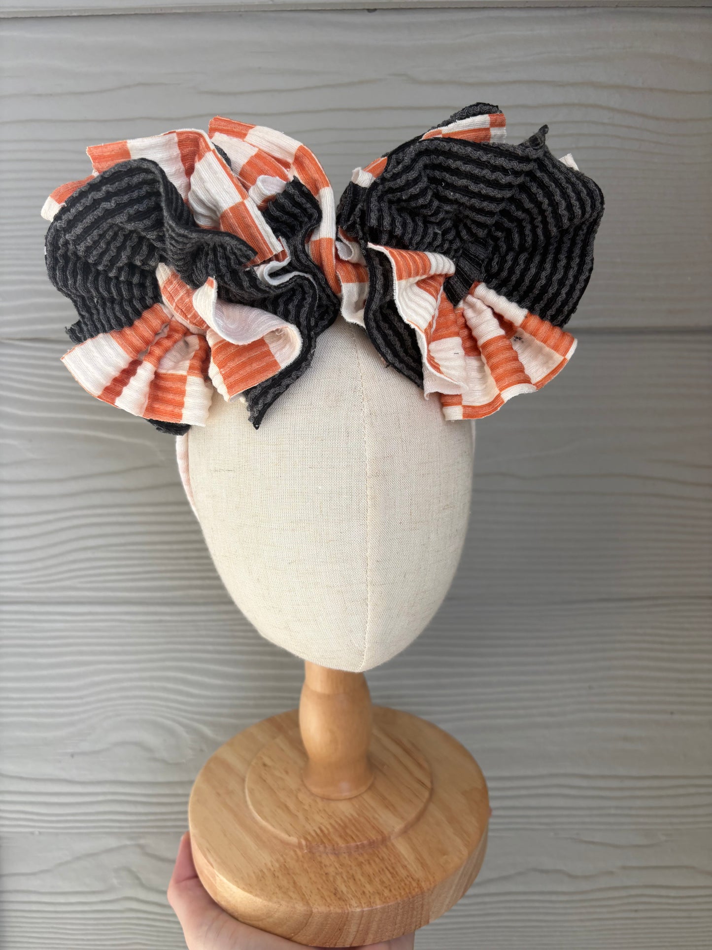 Orange Checkered Mixed with Black Ribbed
