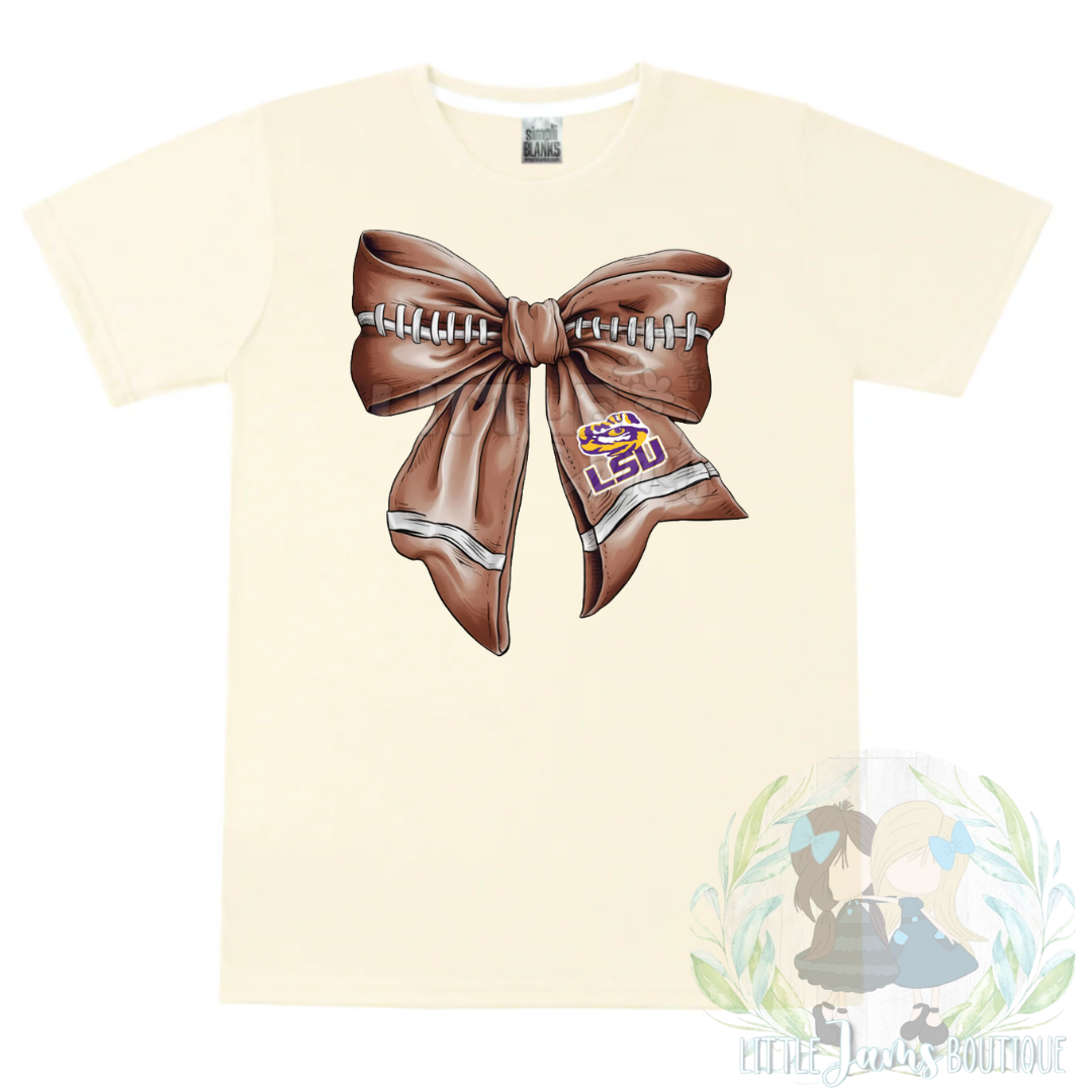 LSU Romper/T-Shirt with Matching Bow