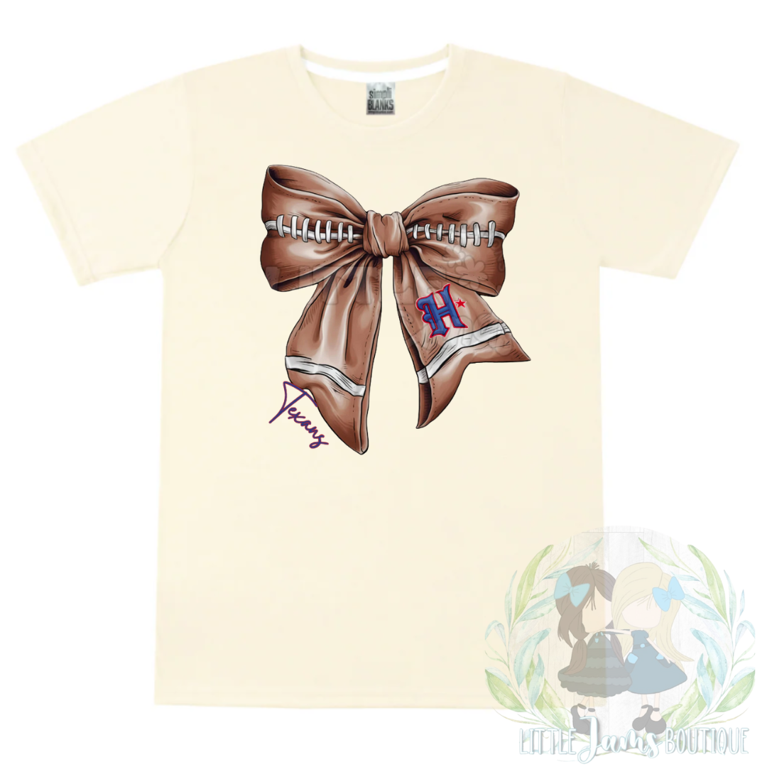 Texans Romper/T-Shirt with Matching Bow