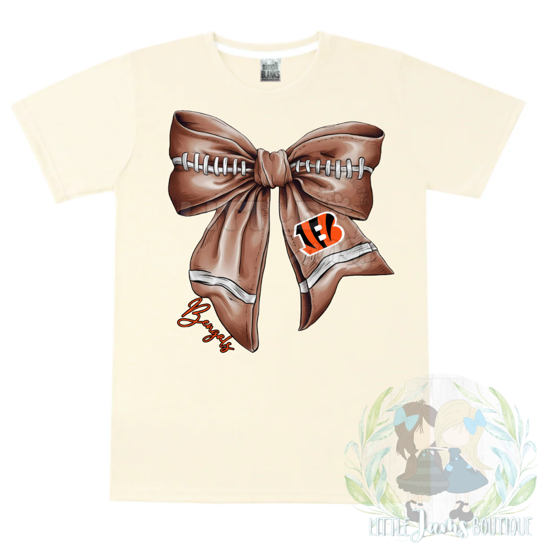 Bengals Romper/T-Shirt with Matching Bow