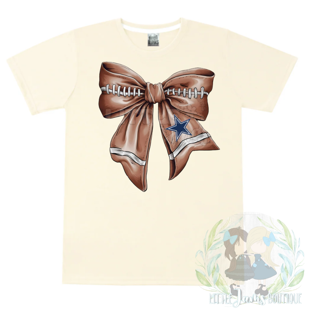 Cowboys Romper/T-Shirt with Matching Bow