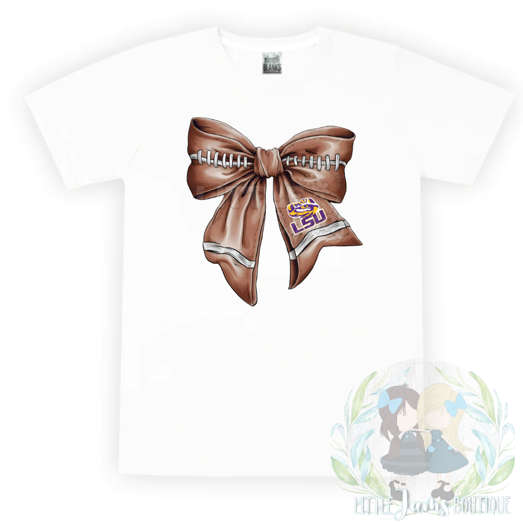 LSU Romper/T-Shirt with Matching Bow
