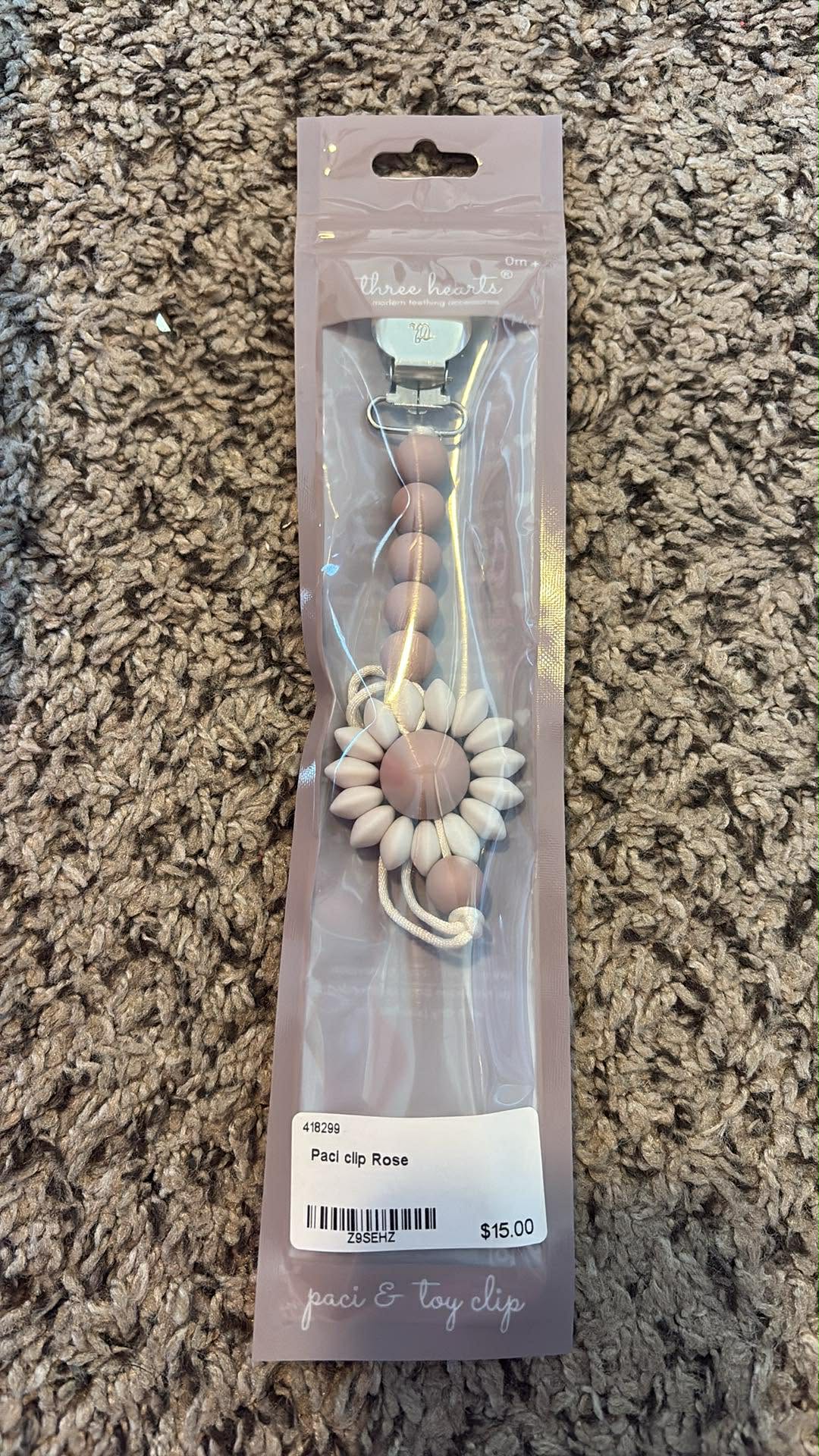 Rose Sunflower Paci Clip