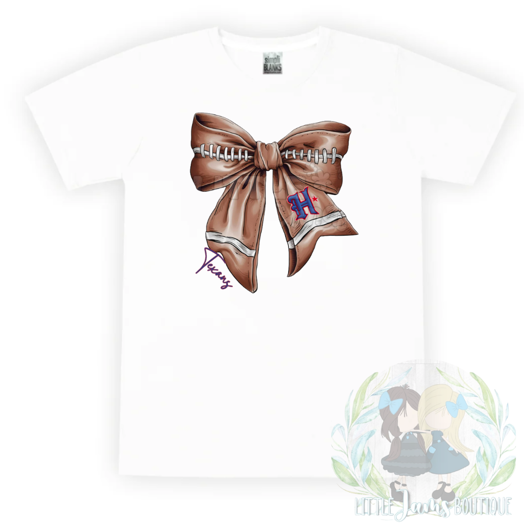 Texans Romper/T-Shirt with Matching Bow
