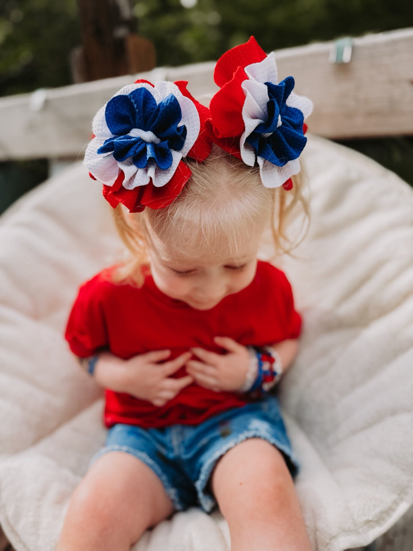 Red, White & Blue Flower Piggies