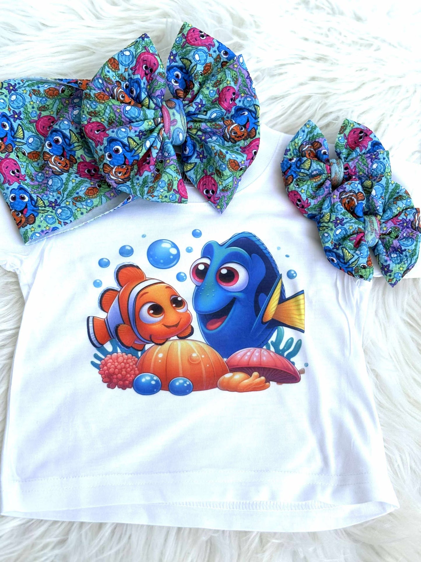 Clown Fish & Friend Romper/T-Shirt with Matching Bow