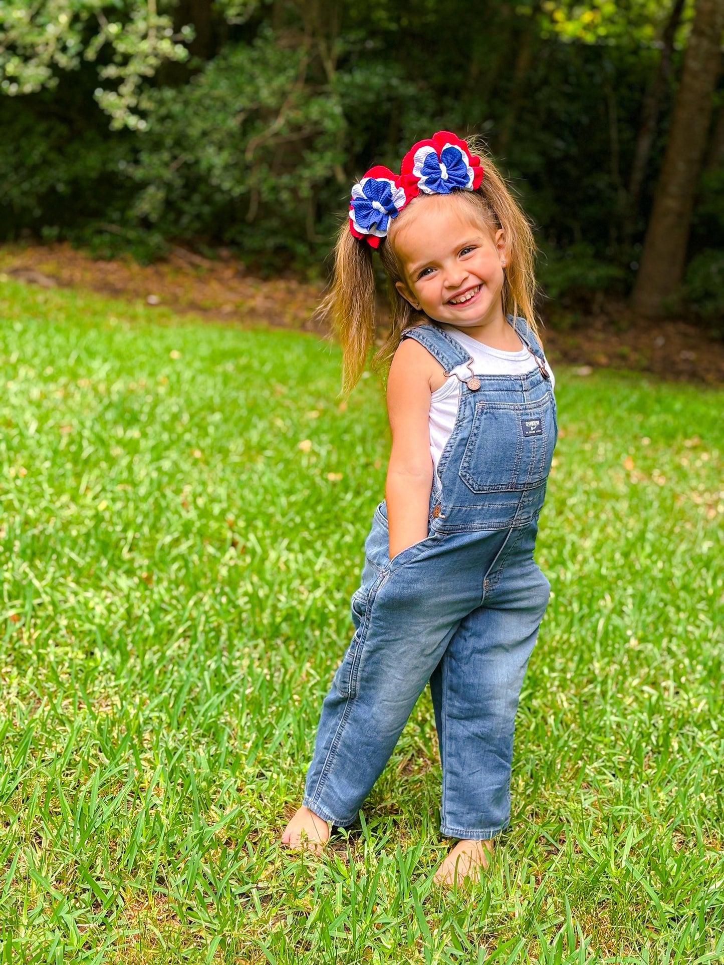 Red, White & Blue Flower Piggies