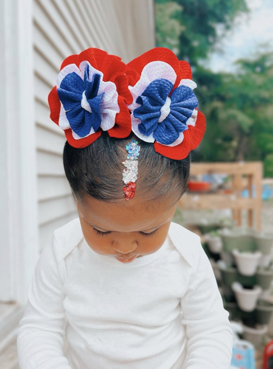 Red, White & Blue Flower Piggies