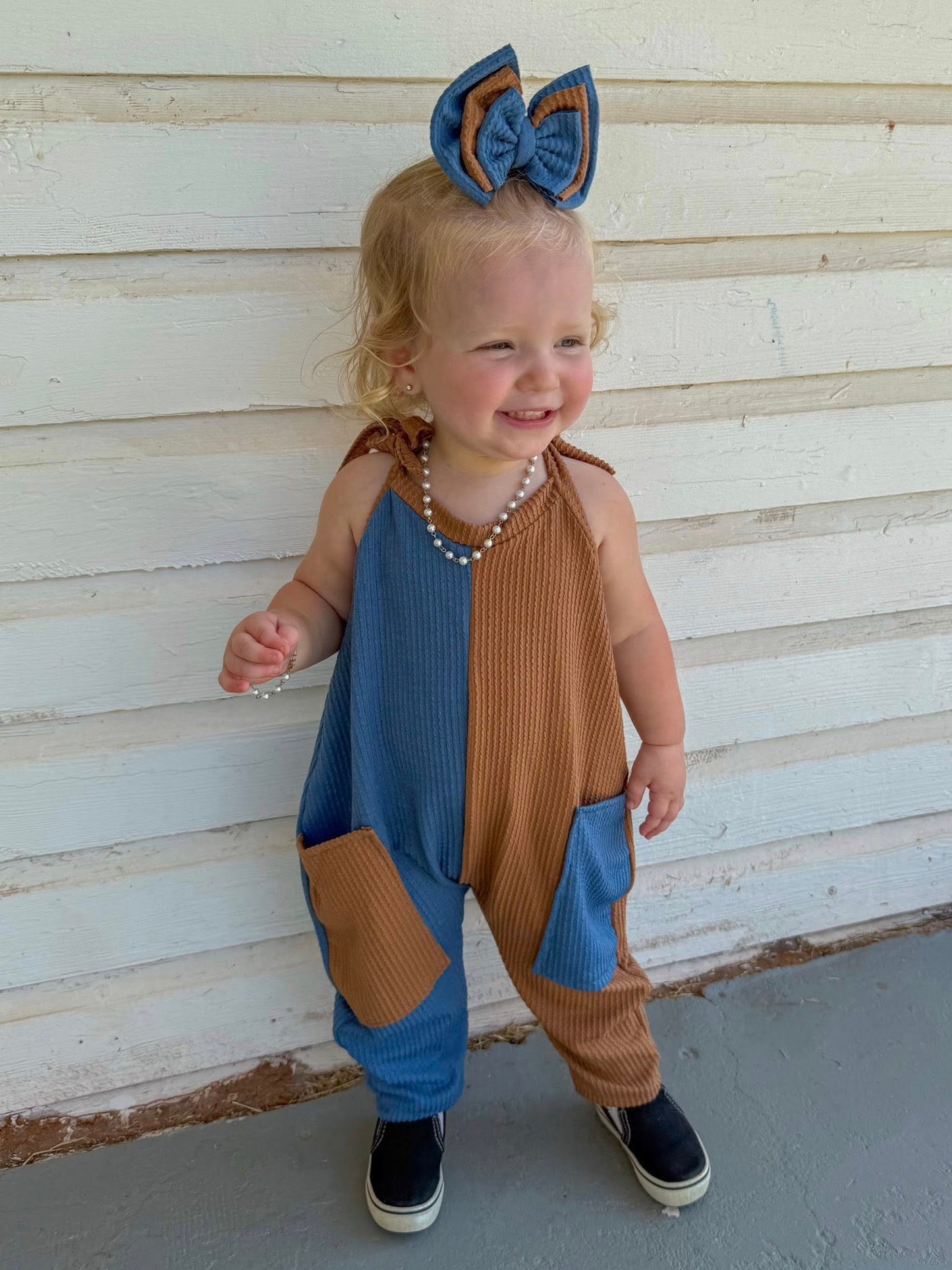 Fall Color Block Jumpsuit