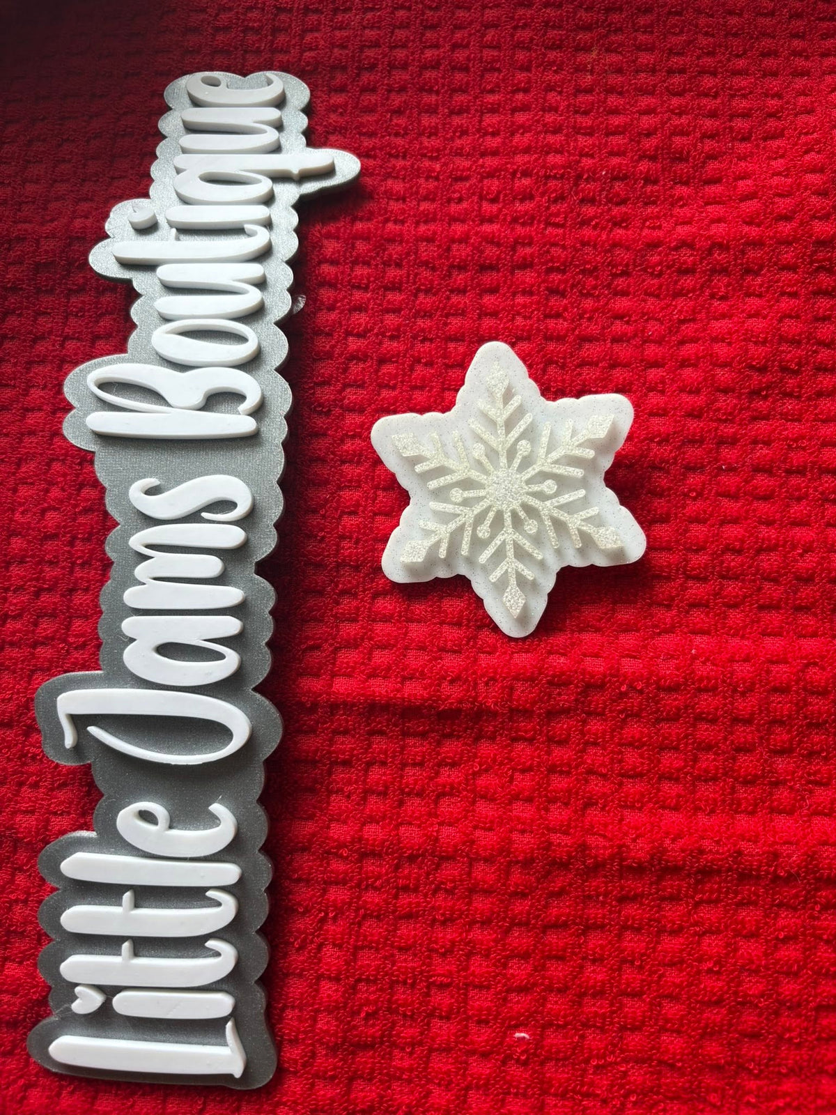 White Snow Flake Bow Clip - PREORDER
