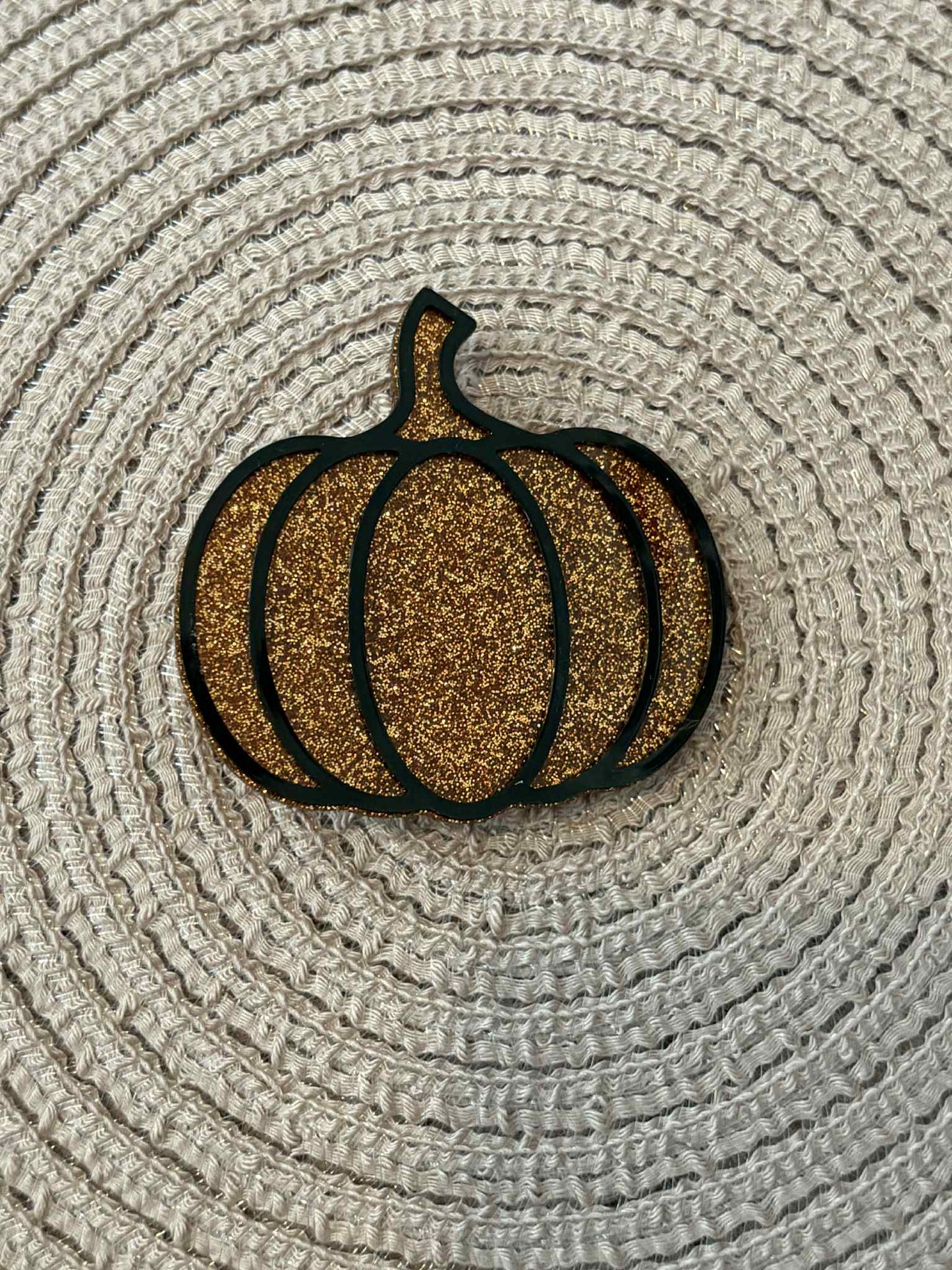 Glitter Pumpkin Bow Clip