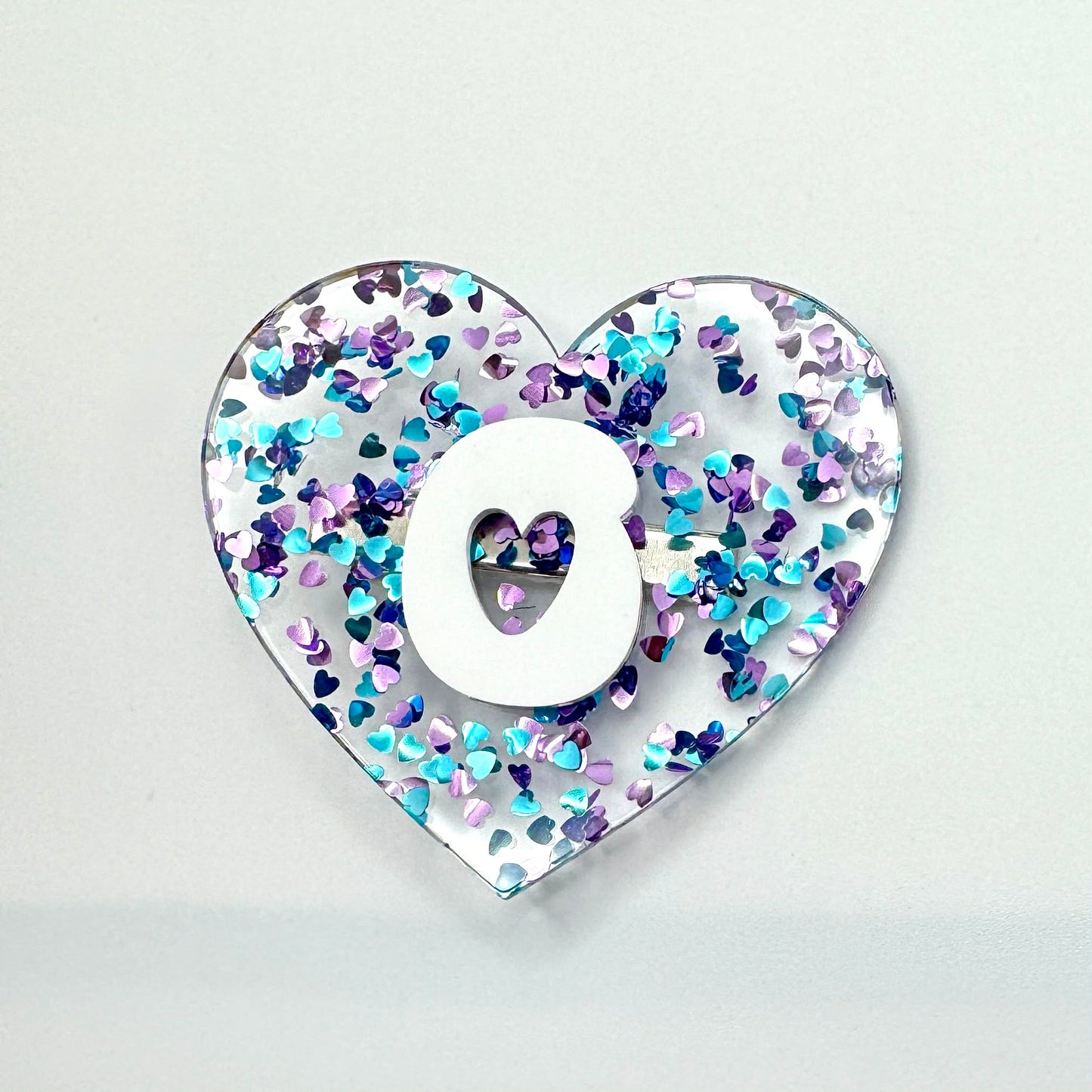 Valentines Initial Heart Clip