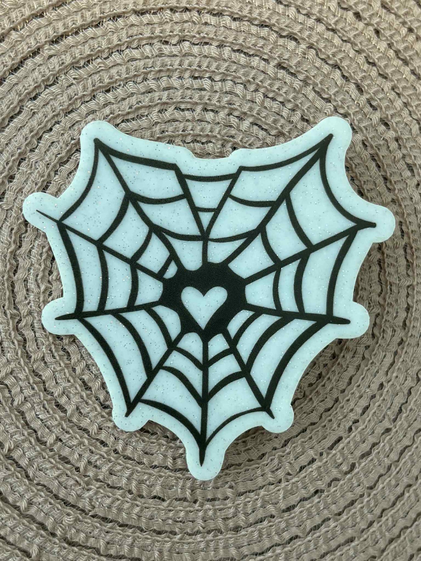 Spiderweb Heart Bow Clip