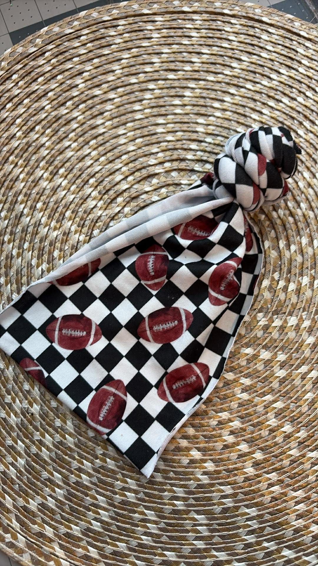 Checked Football Topknot