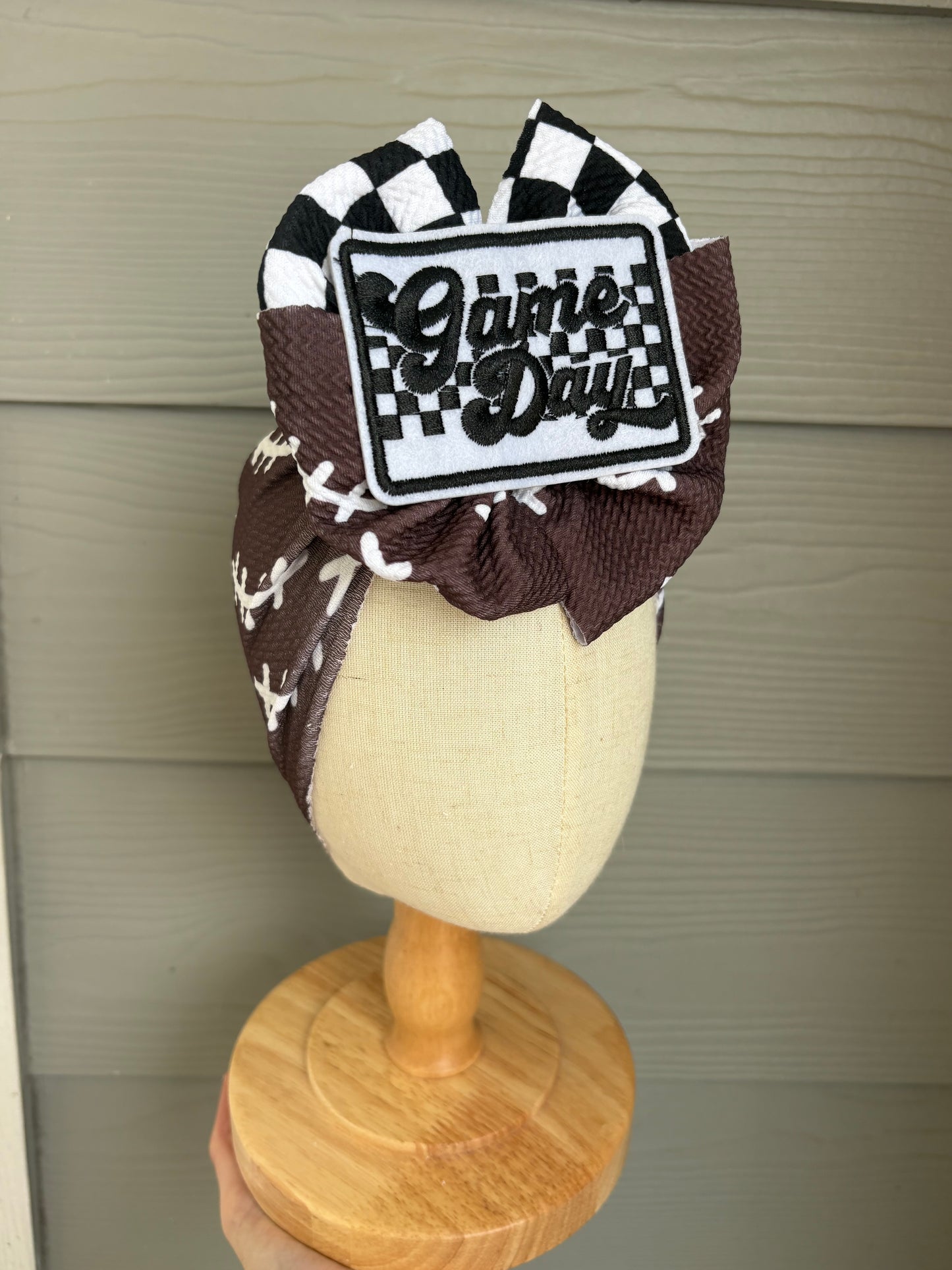 Split Football Messy Wrap with Game Day Patch (RTS)