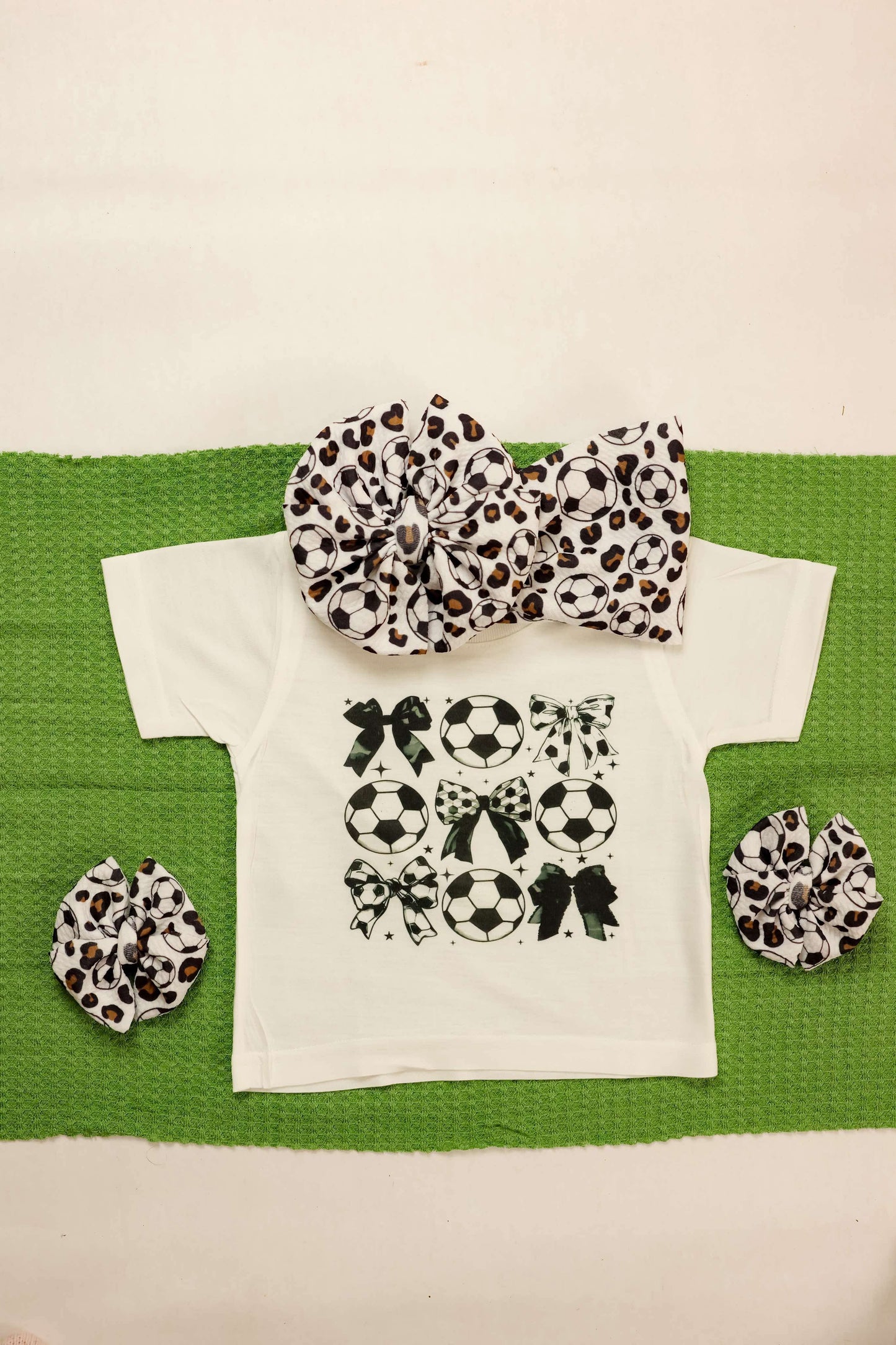 Soccer Romper/T-Shirt W/ matching Bow