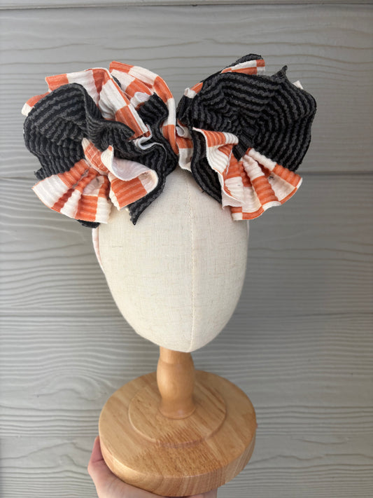 Orange Checkered Mixed with Black Ribbed