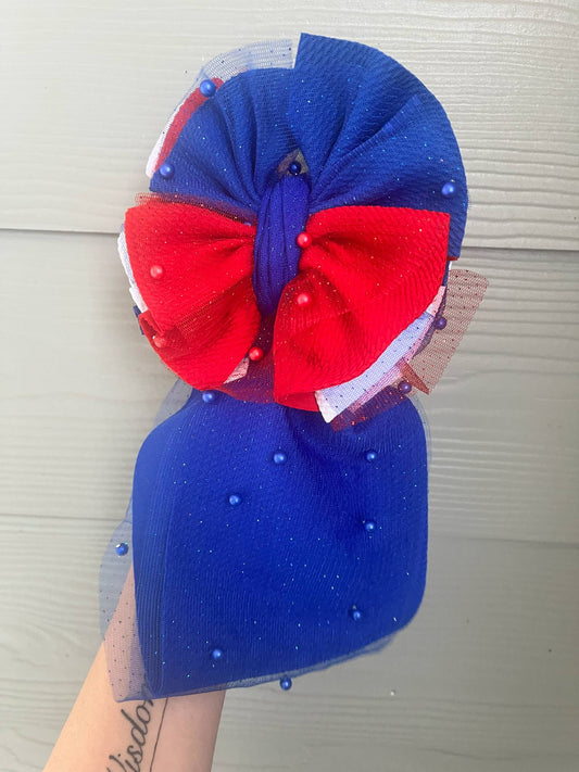 Red, White & Blue Pearl Mesh Scraps