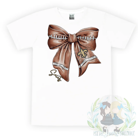 Saints Romper/T-Shirt with Matching Bow