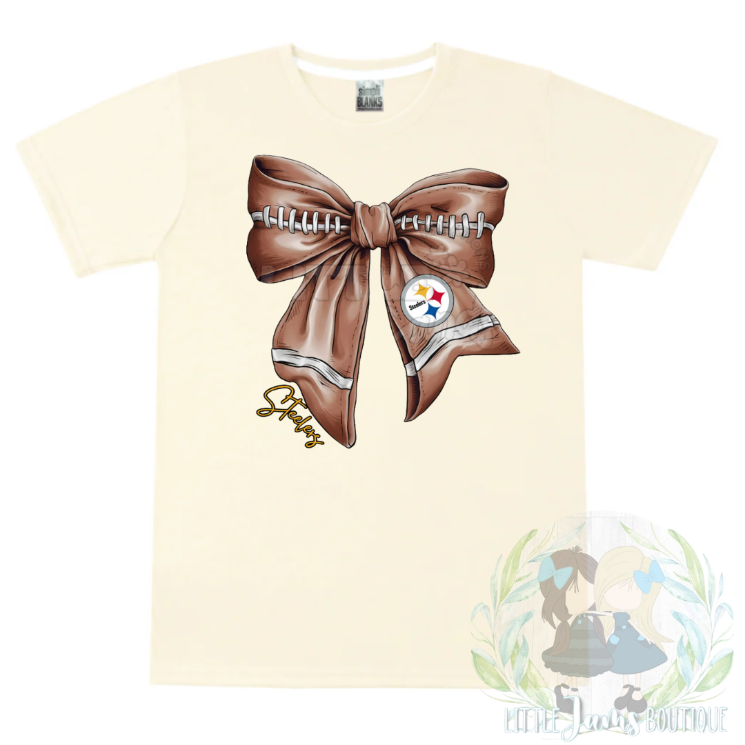 Steelers Romper/T-Shirt with Matching Bow