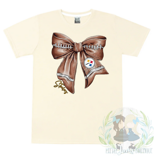 Steelers Romper/T-Shirt with Matching Bow