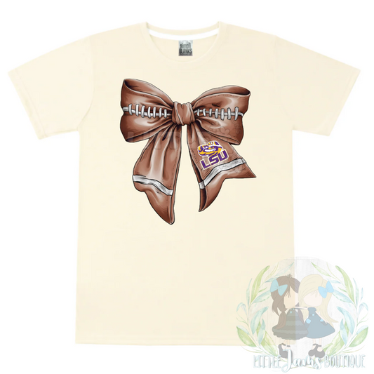LSU Romper/T-Shirt with Matching Bow