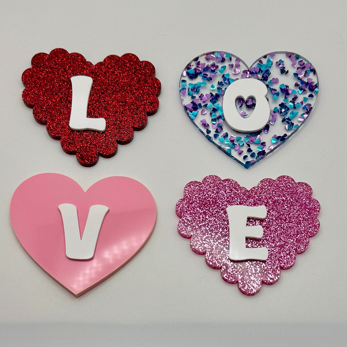 Valentines Initial Heart Clip