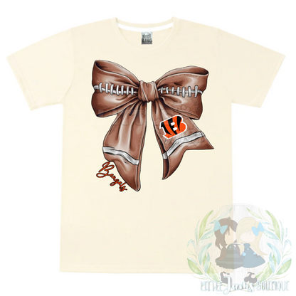 Bengals Romper/T-Shirt with Matching Bow