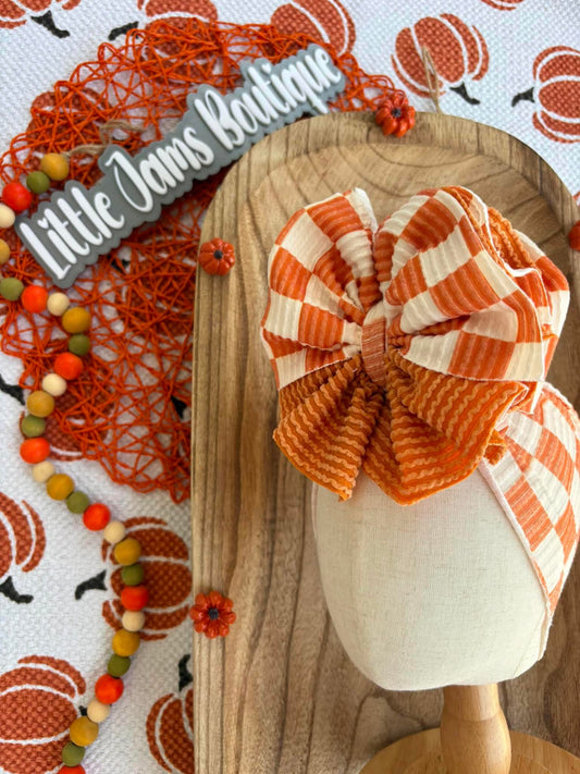 Orange Checkered Mixed with Squash Ribbed
