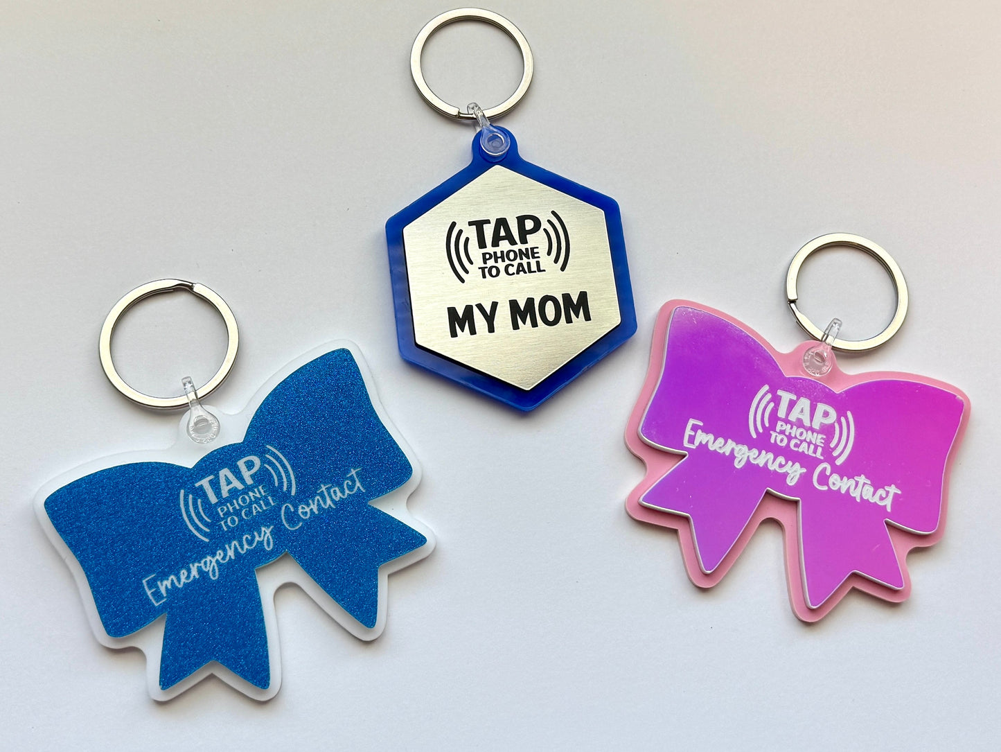 Tap Tag - Emergency Contact Backpack Tag (Double Sided)