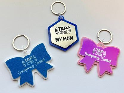 Tap Tag - Emergency Contact Backpack Tag (Double Sided)