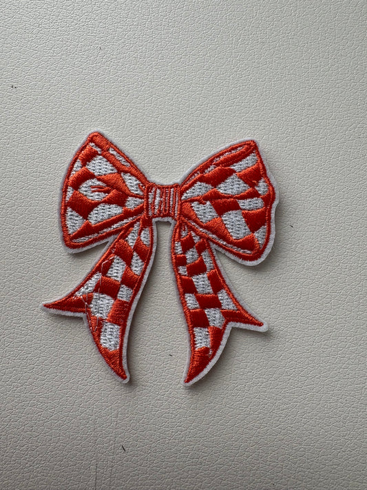 Orange Checkered Bow Patch
