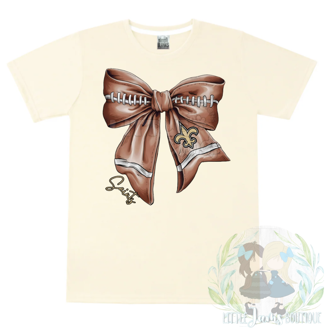 Saints Romper/T-Shirt with Matching Bow