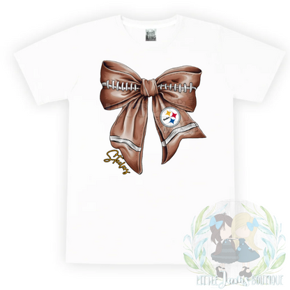 Steelers Romper/T-Shirt with Matching Bow