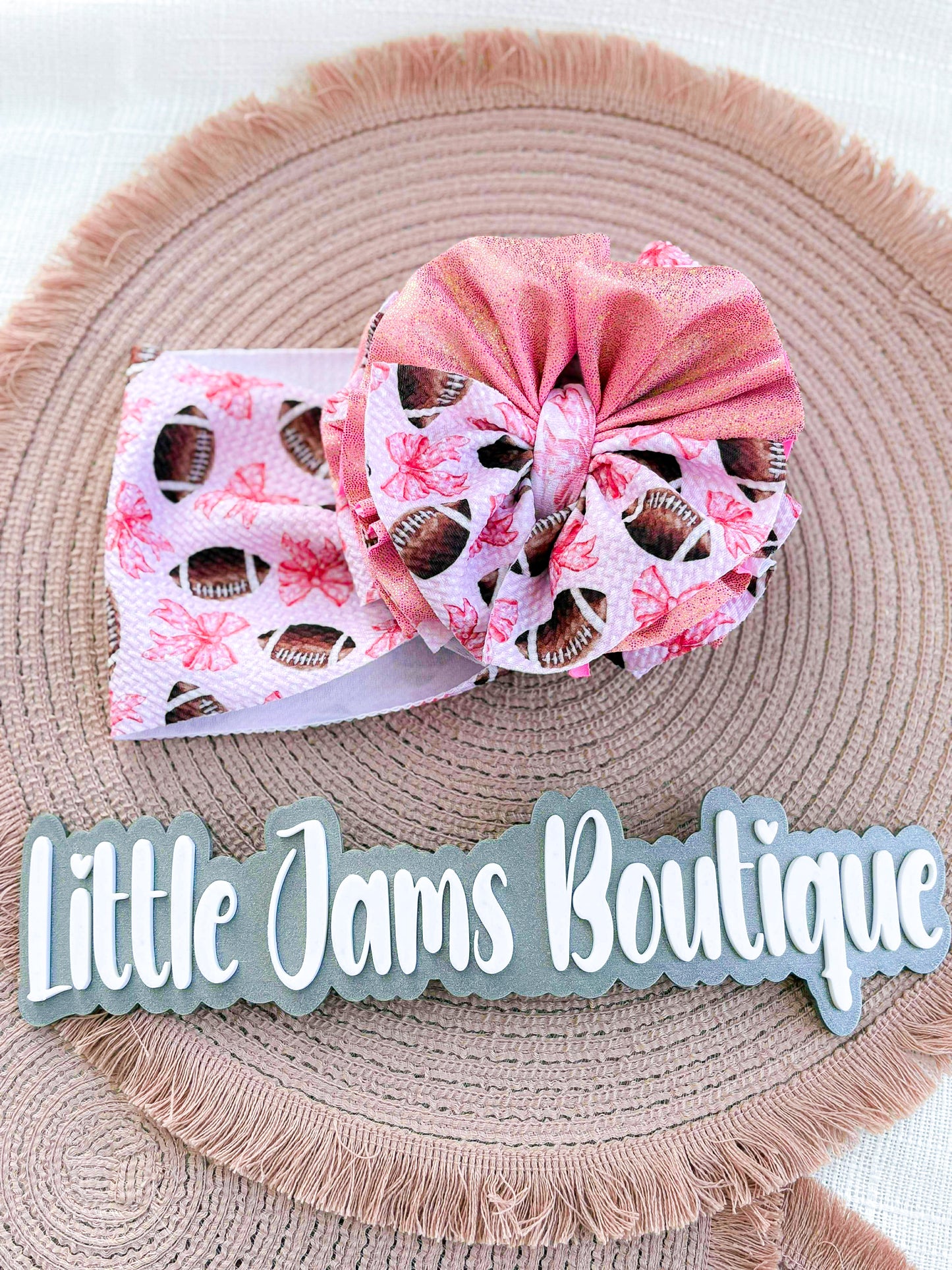 Pink Football Scrap Wrap/ Scrap piggies