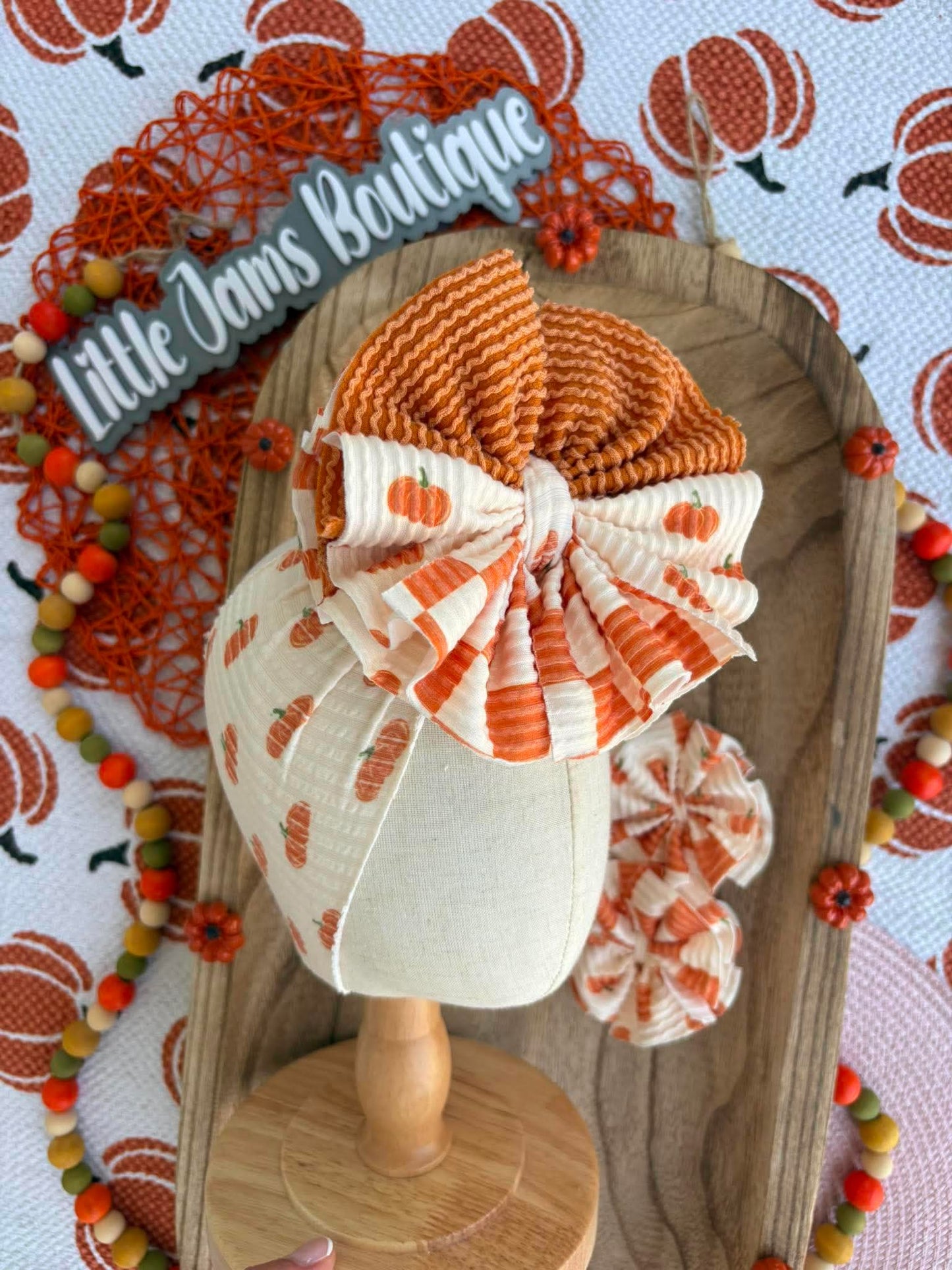 Pumkin Ribbed Mixed with Squash and Orange Checkered