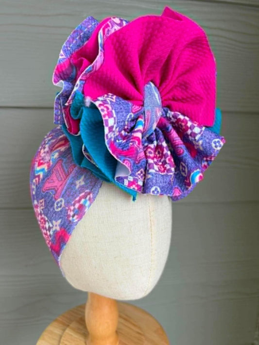 Boujee Retro Mixed with Fuchsia and Sea Blue