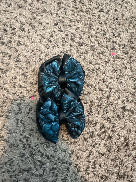 Jade Floral with Black Pleather