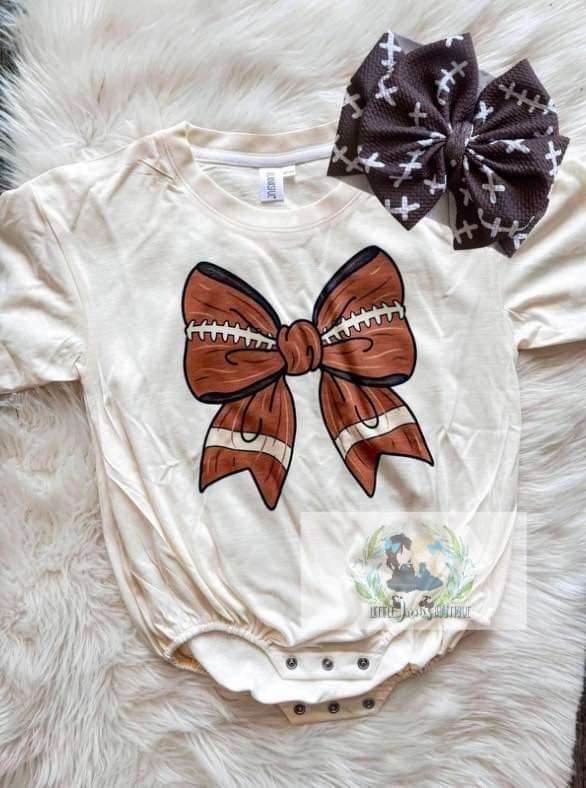 Football Bow With Matching Bow Tshirt/Romper