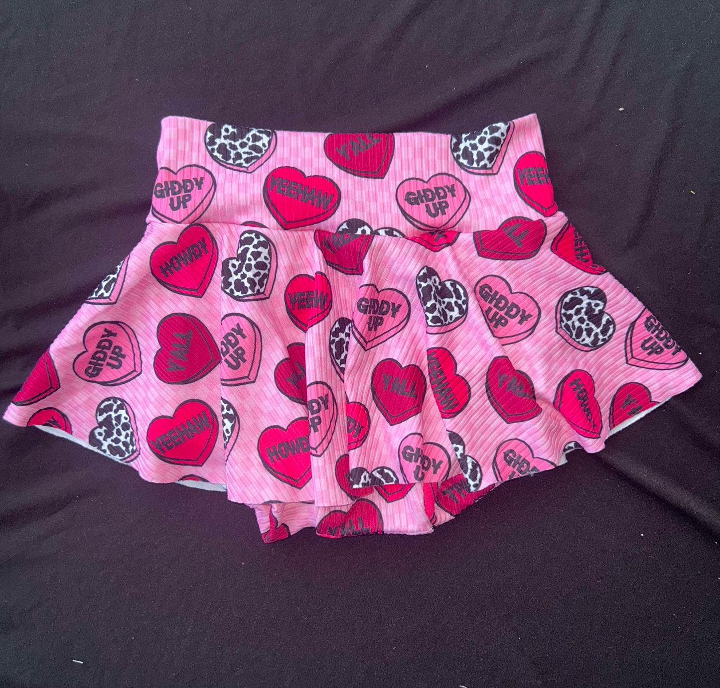 Skirted Country Candy Hearts Bummies- 12/18 Months