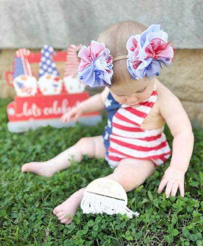 Red, White & Blue Pearl Mesh Scraps