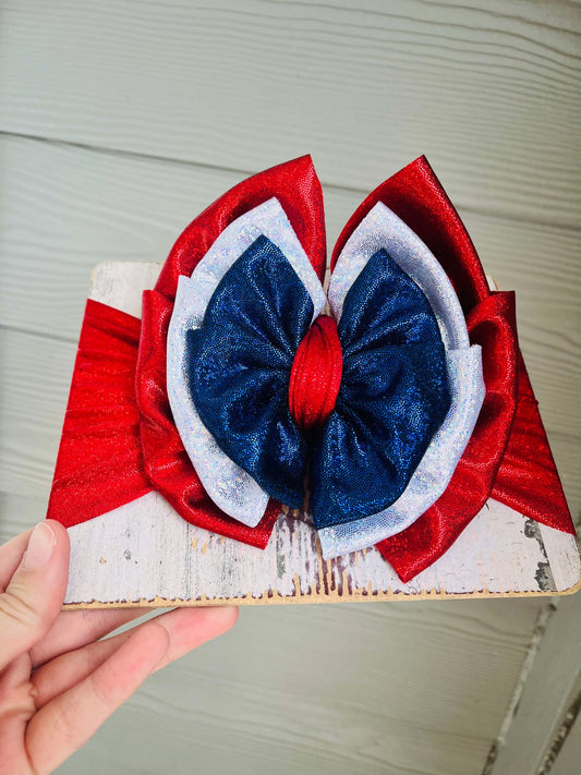 Red, White & Blue Shimmer Stacked
