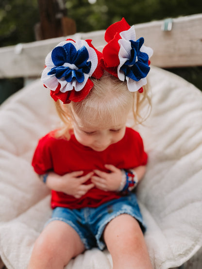 Red, White & Blue  Flower Piggies