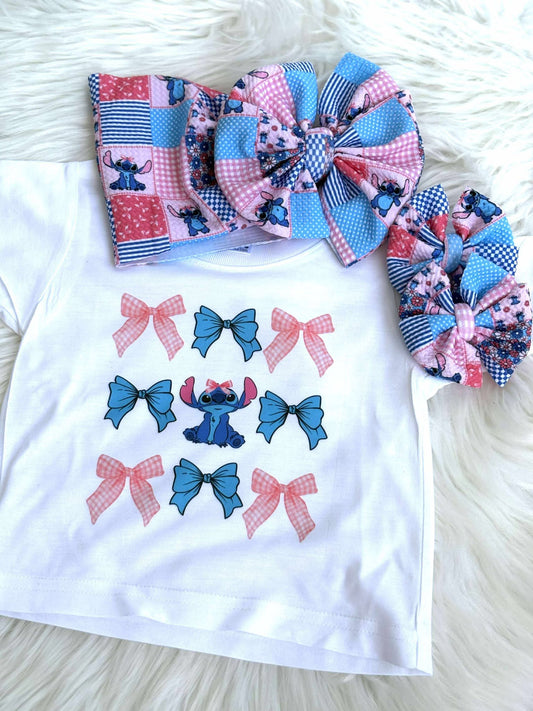 626 & Bows Romper/T-Shirt with Matching Bow