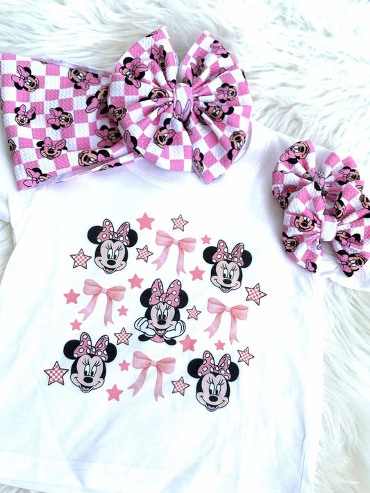 Minnie & Bows Romper/T-Shirt with Matching Bow