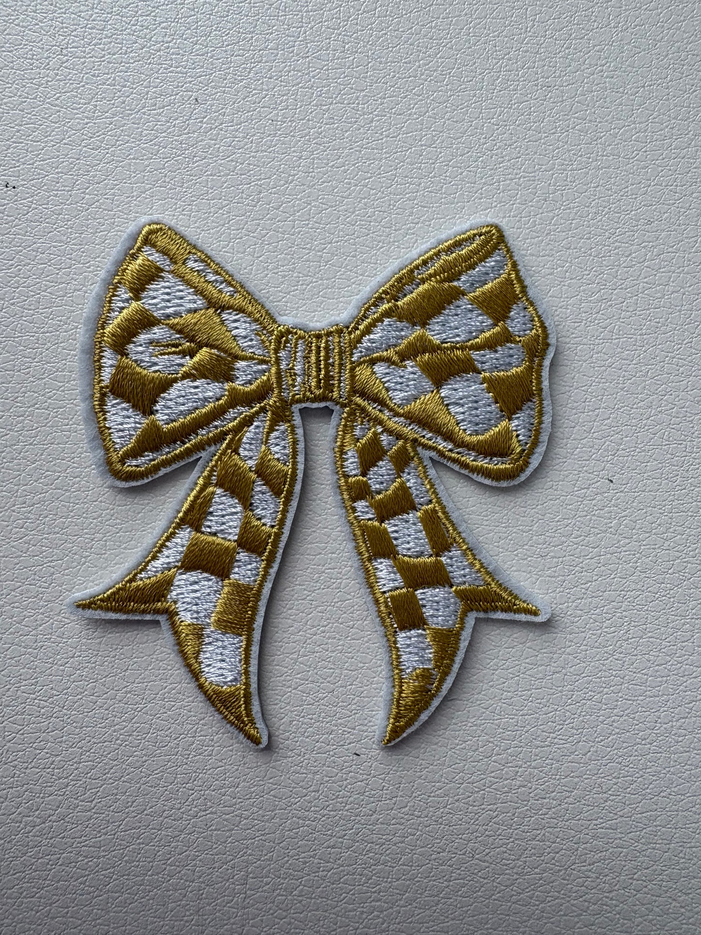 Gold Checkered Bow Patch