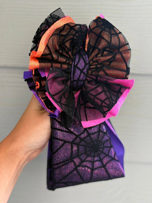 Halloween Shimmers with Spider Web Mesh Scrap Wrap/ Scrap piggies