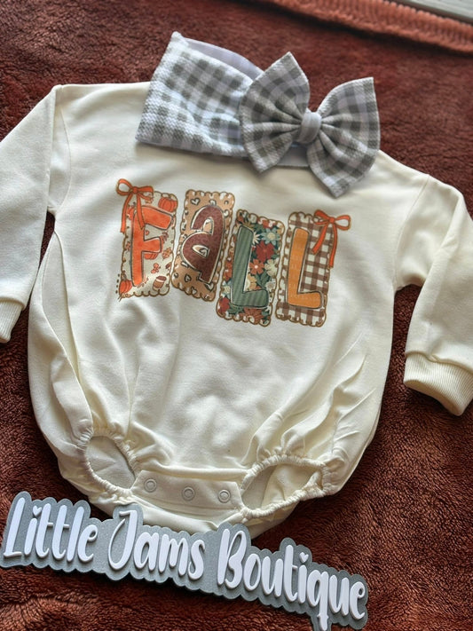 Fall Romper/T-Shirt with Matching Bow