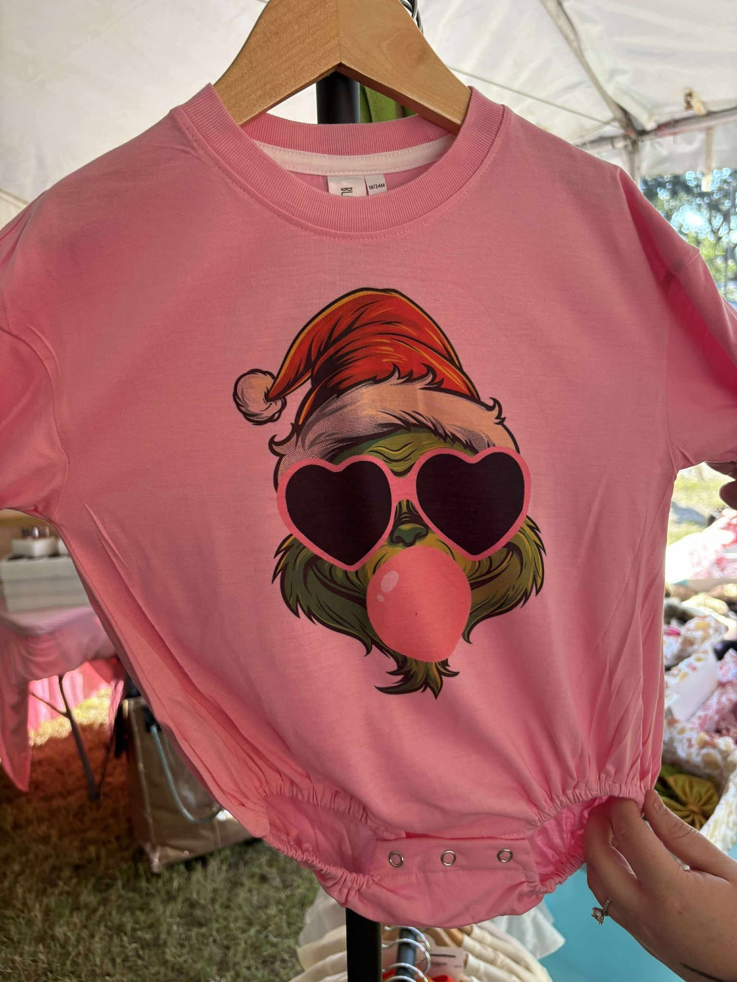 Bubblegum Grinch Romper/T-Shirt