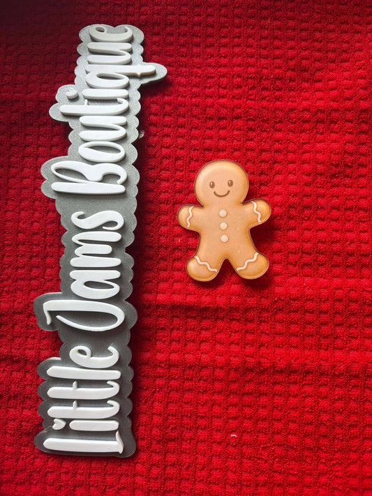 Gingerbread Man Bow Clip